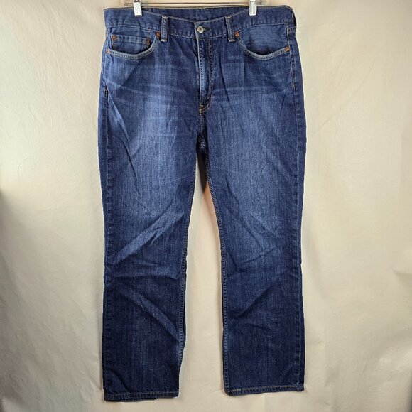 Levi's 514 Jeans Mens 38x30 Blue Denim Dark Wash Straight Fit Casual Normcore - Picture 1 of 11